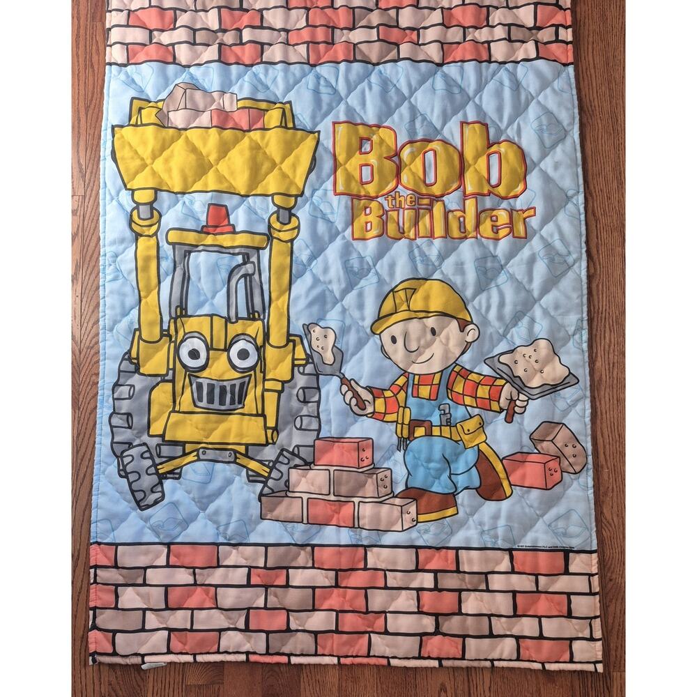 Bob the Builder Quilted Toddler Comforter Blue Yellow 60x40"